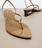 Alaïa Invisible Patent Leather Wedge Thong Sandals – Green