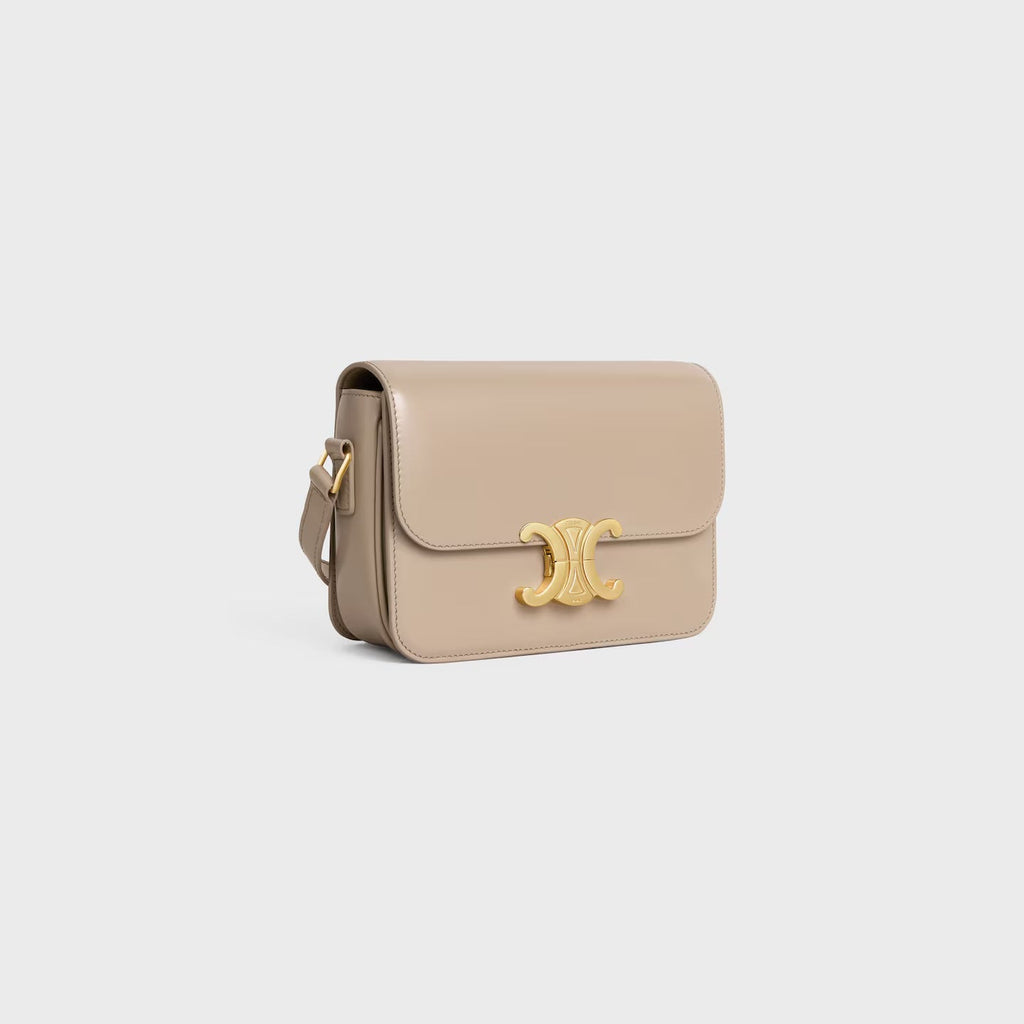 Céline Teen Triomphe Bag in Shiny Calfskin – Safari
