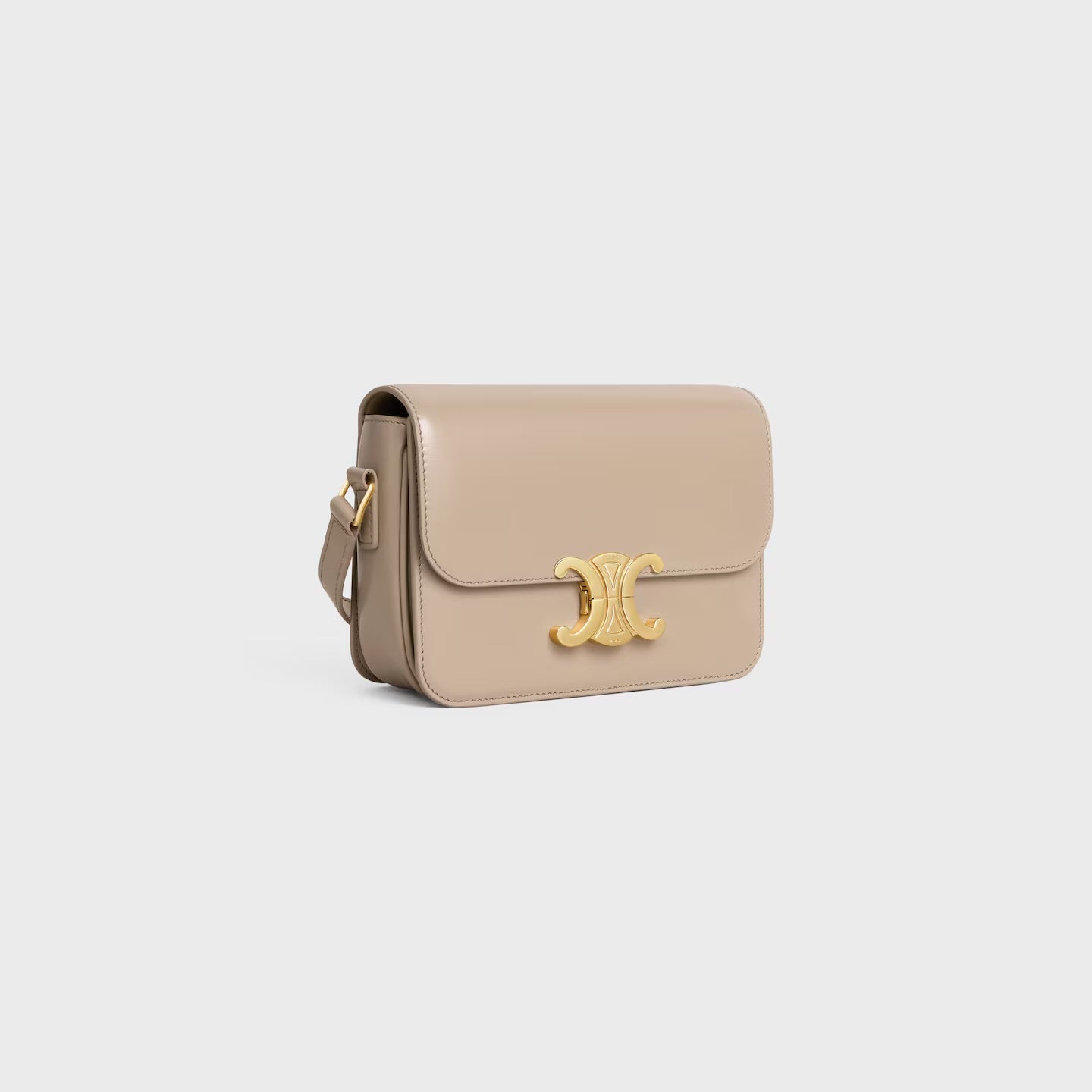 Céline Teen Triomphe Bag in Shiny Calfskin – Safari