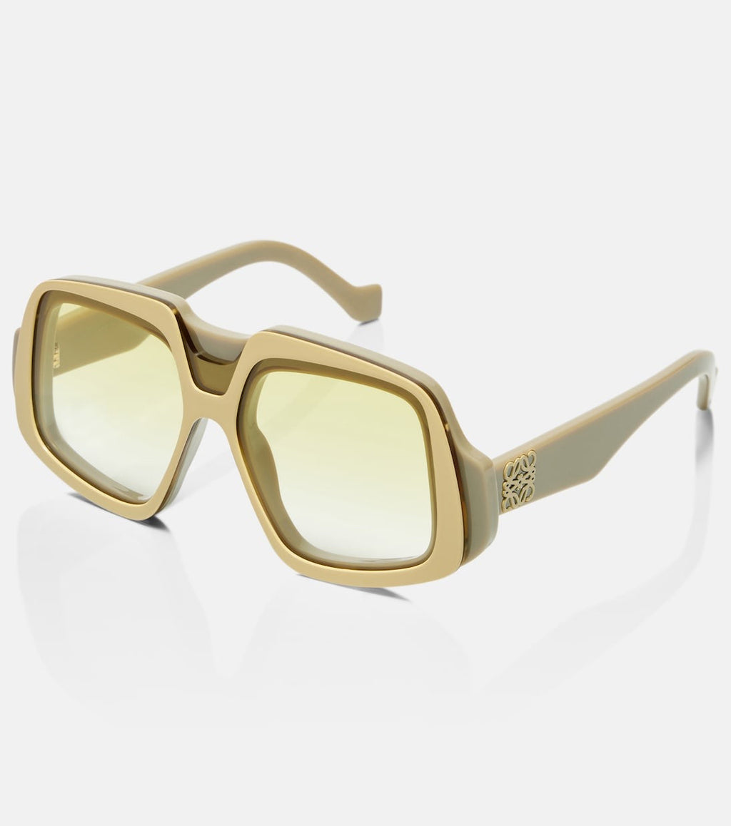 Anagram Oversized Square Sunglasses — Yellow