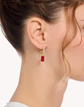Thomas Sabo 18k Yellow Gold-Plated Hoop Earring With Red Bear Pendant In Sterling Silver