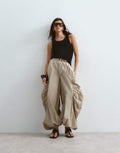 ARRANGE Ruched Barrel Utility Balloon Pant
