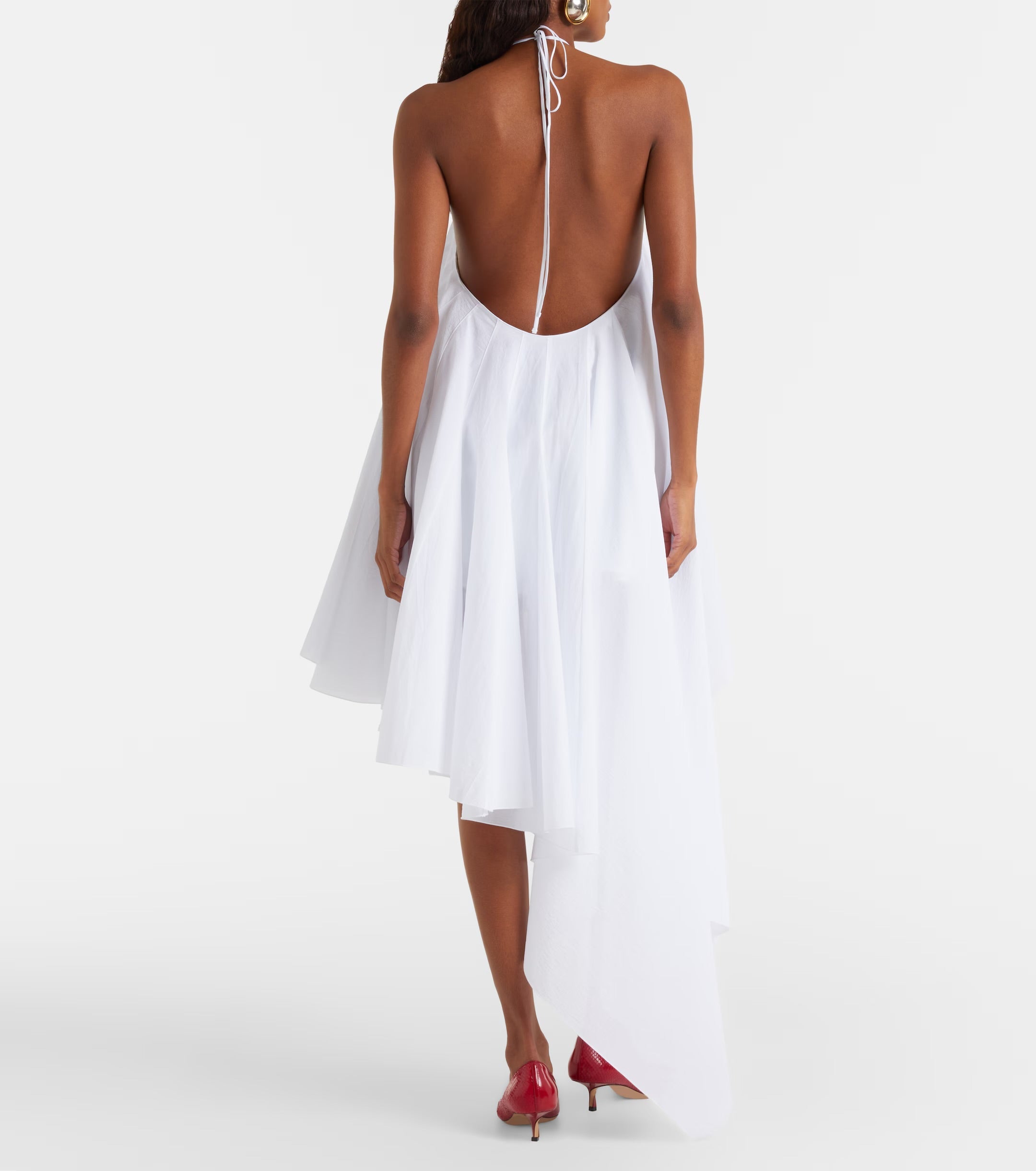 Jacquemus Triangle Asymmetric Cotton-Blend Minidress