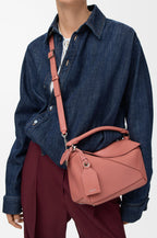 Loewe Small Featherlight Puzzle Bag in Nappa Lambskin — Blush