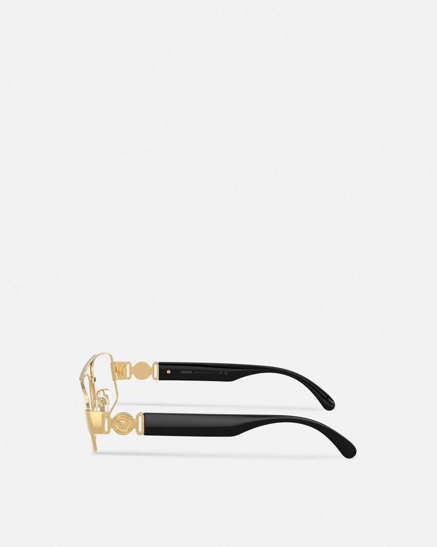 Versace Medusa Biggie Navigator Glasses – Black & Gold
