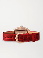 Cartier Baignoire Medium 18-Karat Gold, Alligator and Diamond Watch