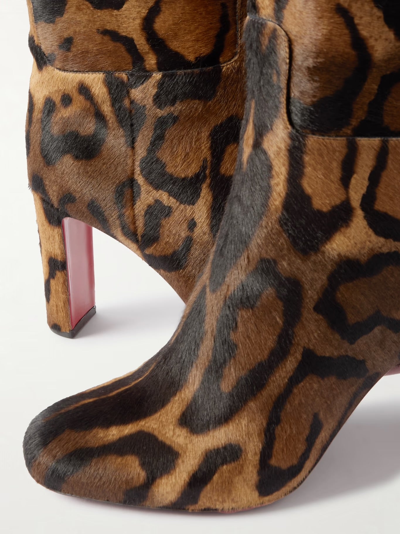 Christian Louboutin Lou Botta 65 Leopard-Print Calf Hair Knee Boots