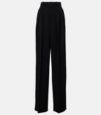 Saint Laurent High-Rise Wool Grain De Poudre Tuxedo Pants