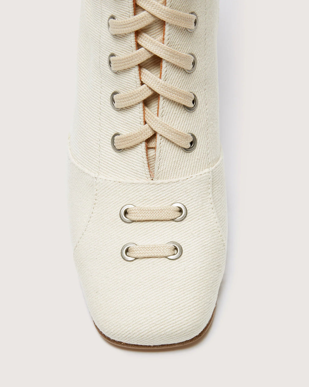 Lili Curia Isadora Tall Boot in Off White Canvas
