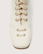 Lili Curia Isadora Tall Boot in Off White Canvas