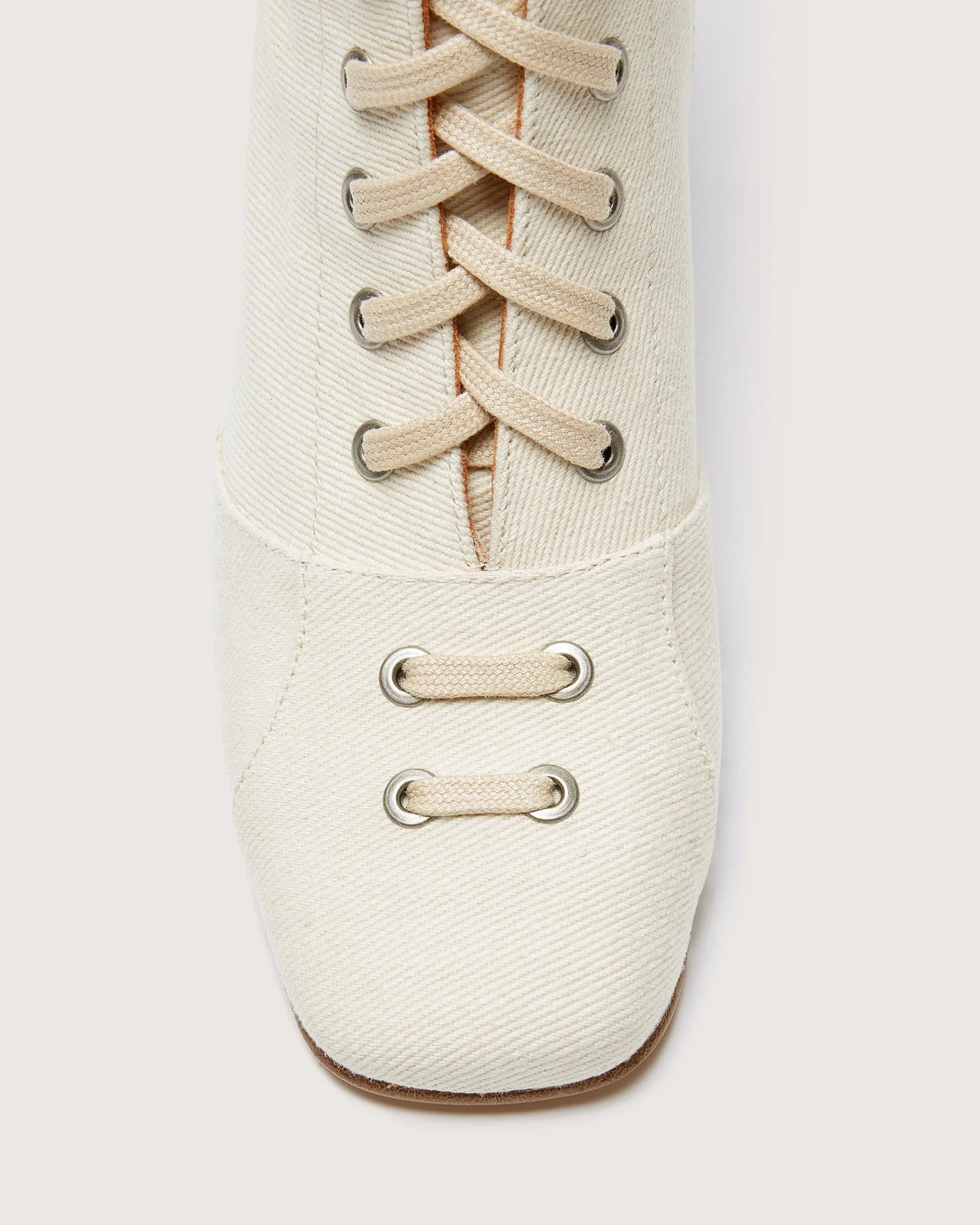 Lili Curia Isadora Tall Boot in Off White Canvas