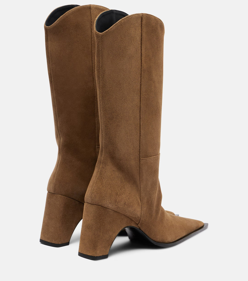 Coperni Cowboy Suede Knee-High Boots - Brown