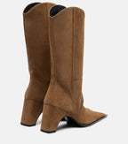 Coperni Cowboy Suede Knee-High Boots - Brown