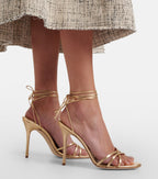 Manolo Blahnik Leva 105 Metallic Leather Sandals