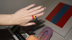 Gems Warm Set — Five Enamel Stacking Rings, Sterling Silver
