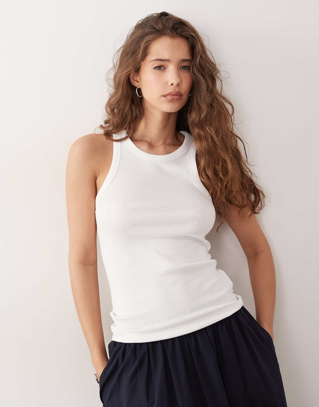 Arket Ribbed Vest in White