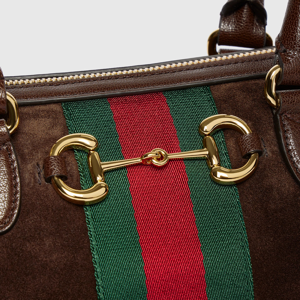 Borsetto Medium Boston Bag in Suede