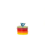 Gems Warm Set — Five Enamel Stacking Rings, Sterling Silver