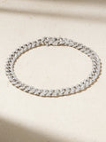 Diamond Cuban Link Bracelet, 18K White Gold