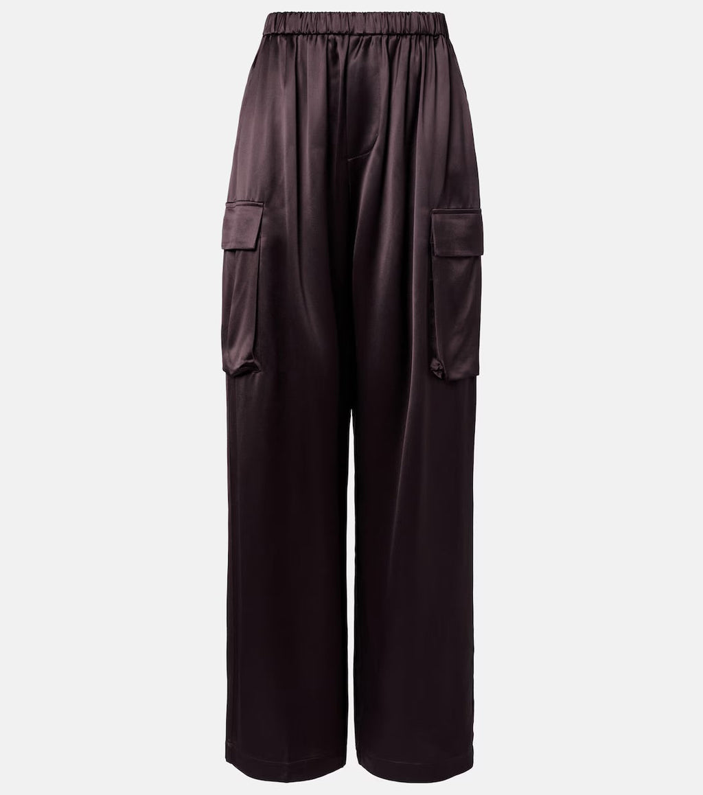 The Frankie Shop Delny Satin Cargo Pants