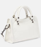 Balenciaga Le City Mini Leather Shoulder Bag White