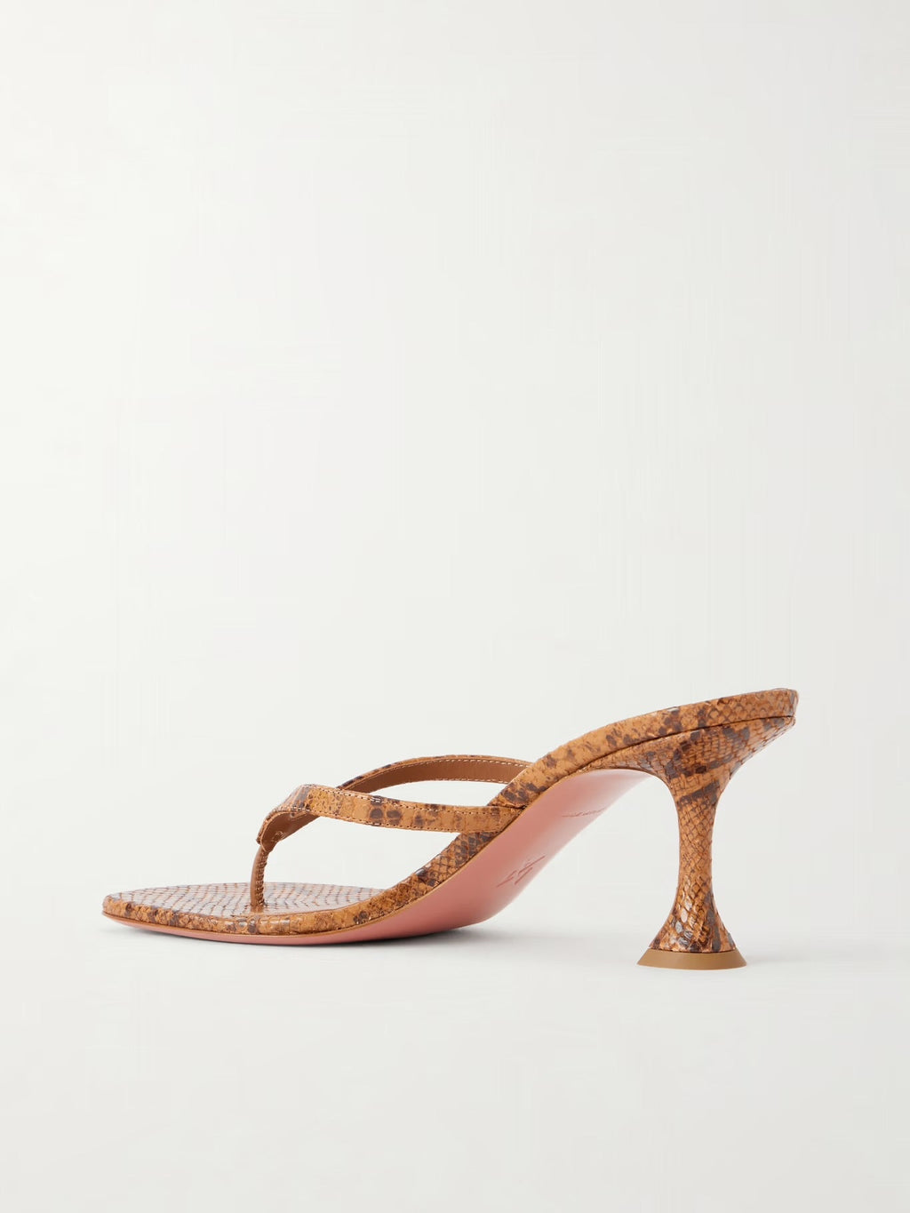 Amina Muaddi – Juliette 70 Snake-Effect Leather Thong Sandals