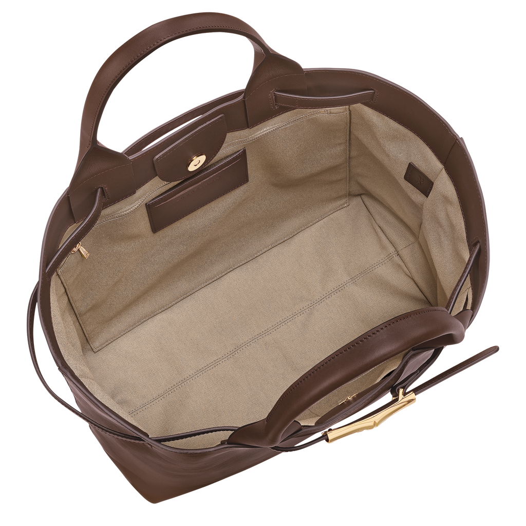 Longchamp Le Smart L Handbag in Mocha Leather