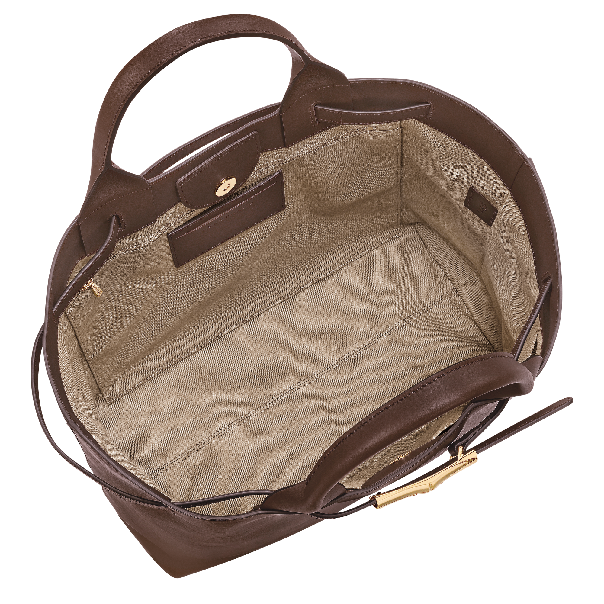Longchamp Le Smart L Handbag in Mocha Leather