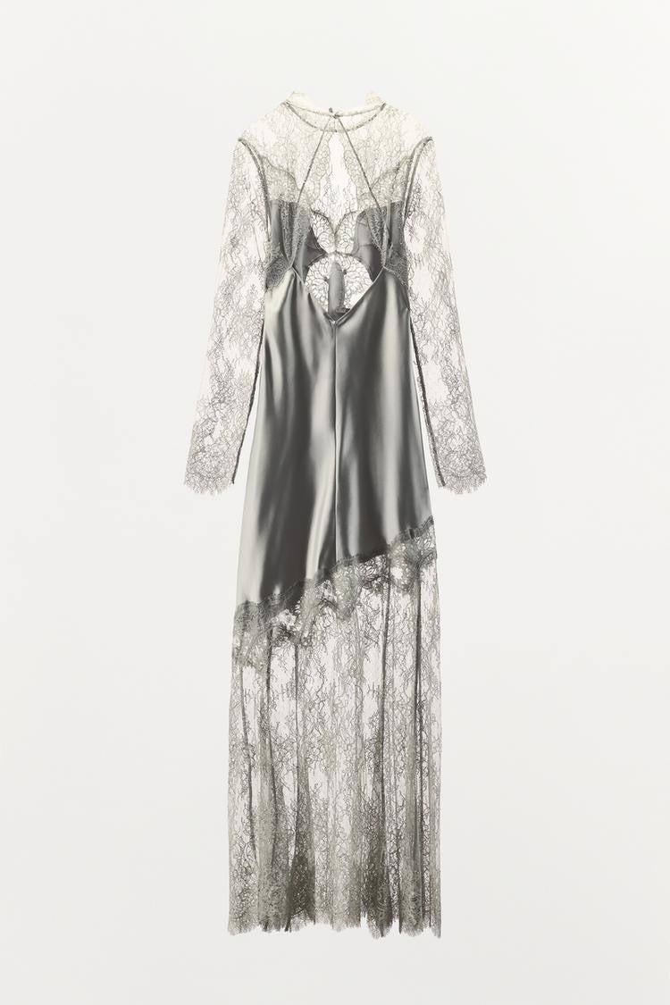 ZW Collection Satin Lace Dress