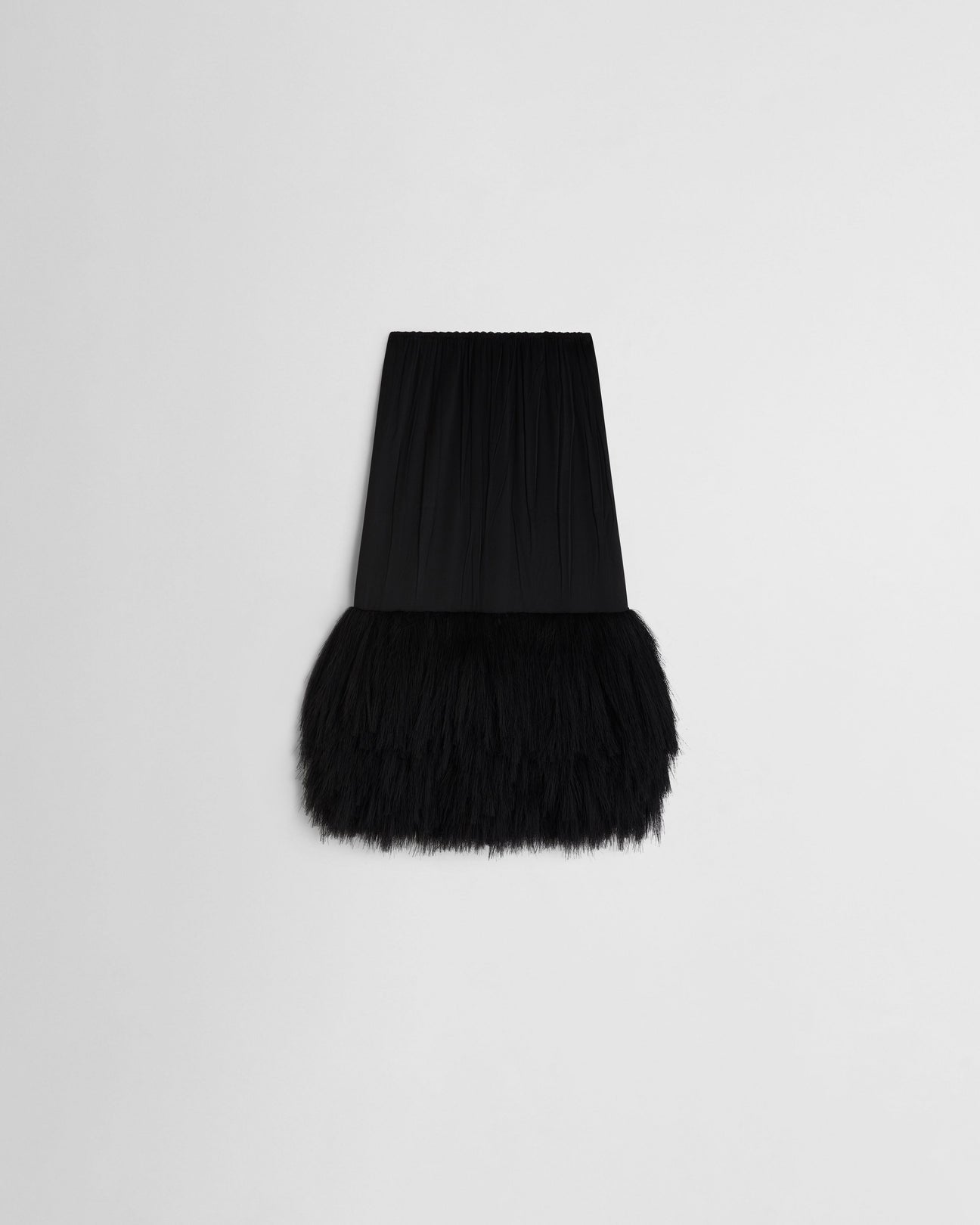 Phoebe Philo Fringed Slip Skirt in Black Silk