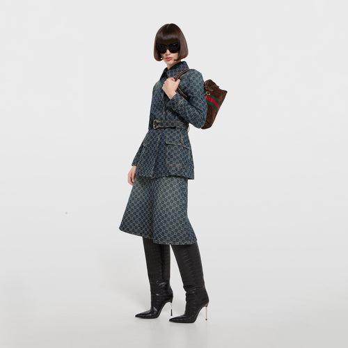 Borsetto Medium Boston Bag in Suede