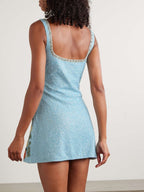 Clio Peppiatt Capri Crystal-Embellished Beaded Tulle Mini Dress