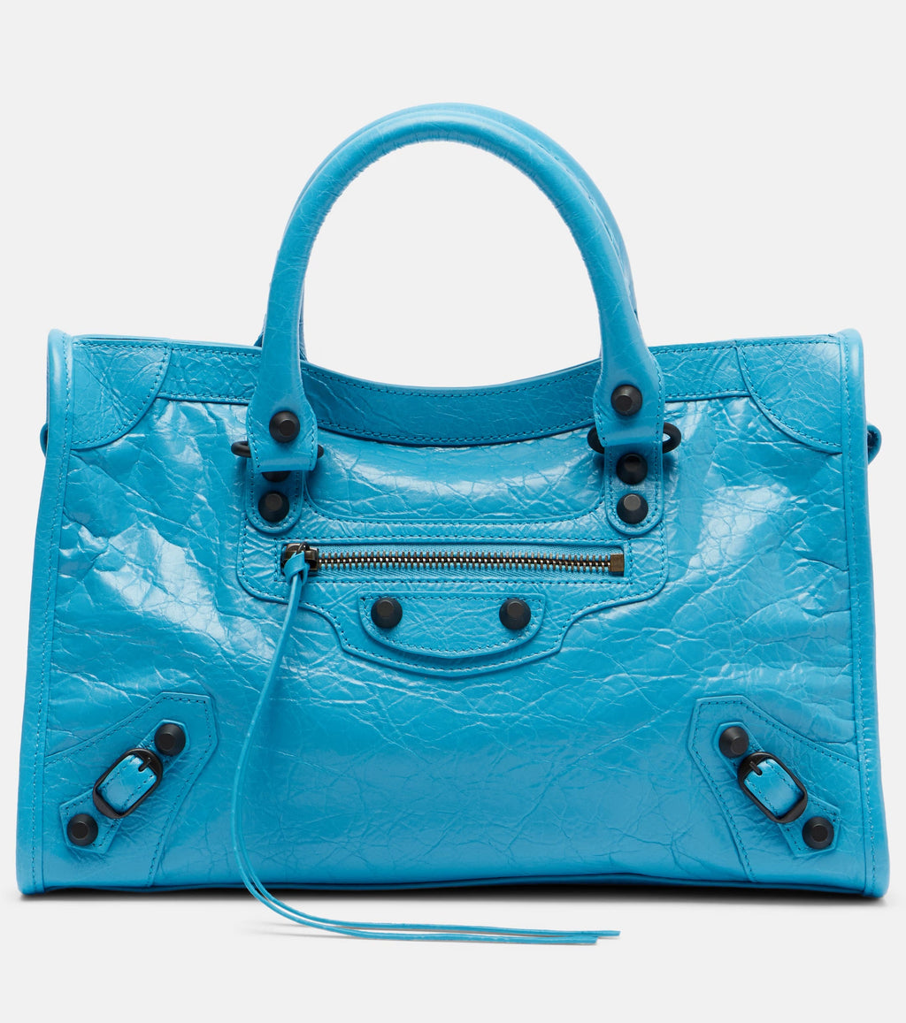 Balenciaga Le City Small Leather Tote Bag – Turquoise