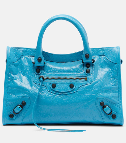 Balenciaga Le City Small Leather Tote Bag – Turquoise