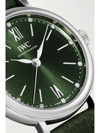 IWC Schaffhausen Portofino Automatic 40mm Stainless Steel, Textured-Leather and Diamond Watch