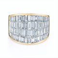 Four Row Baguette Galaxy Ring