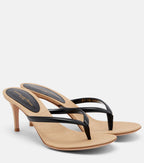 Gianvito Rossi Calypso Leather Thong Sandals – Black