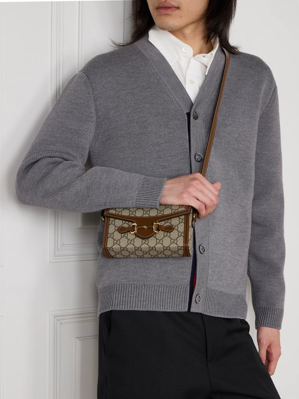 Gucci Horsebit 1955 Leather-Trimmed Printed Coated-Canvas Shoulder Bag