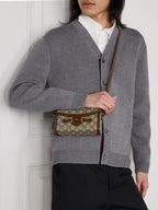Gucci Horsebit 1955 Leather-Trimmed Printed Coated-Canvas Shoulder Bag