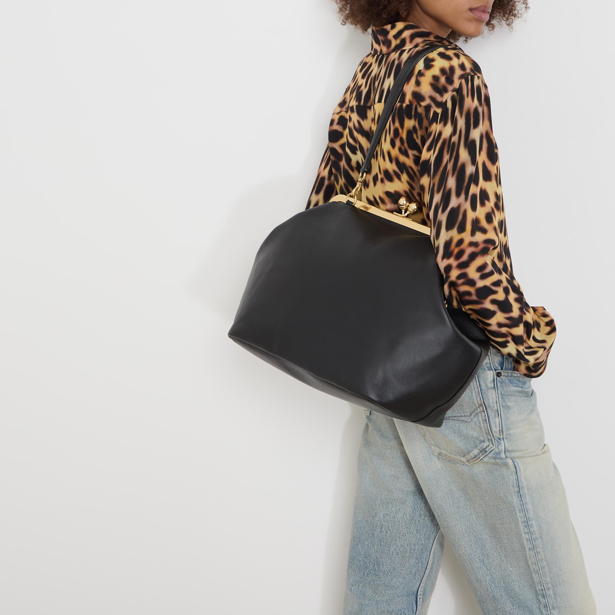 Coach Kisslock Large Frame Bag in Black