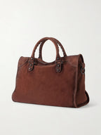 Balenciaga Le City Medium Suede Shoulder Bag