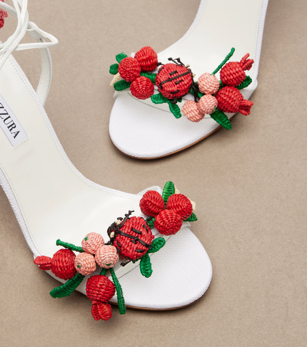 Aquazzura Botanica Raffia Slingback Sandals