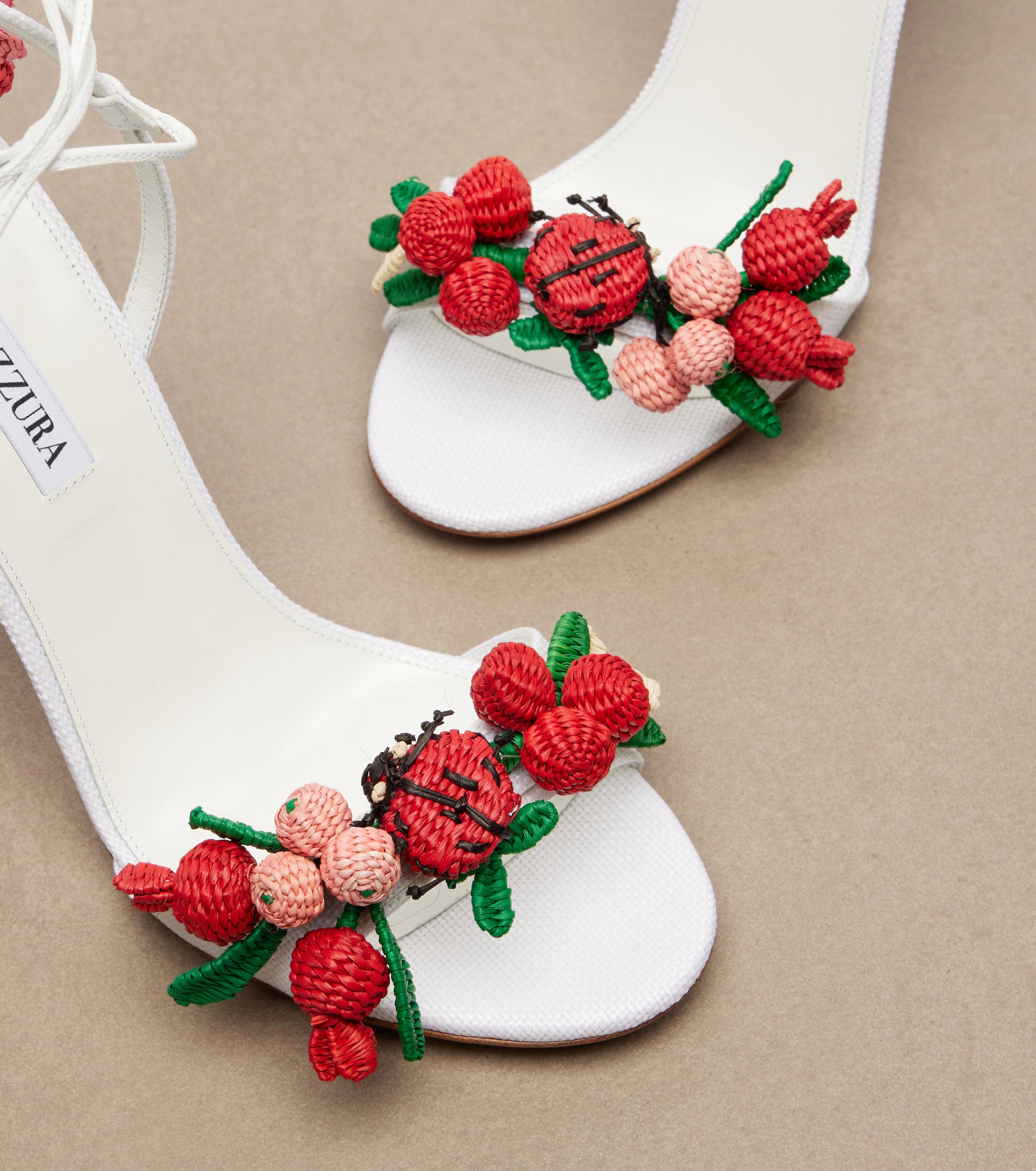 Aquazzura Botanica Raffia Slingback Sandals