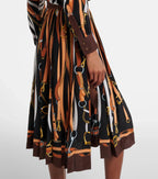Gucci Printed Tie-Neck Silk Shirt Dress – Multicoloured