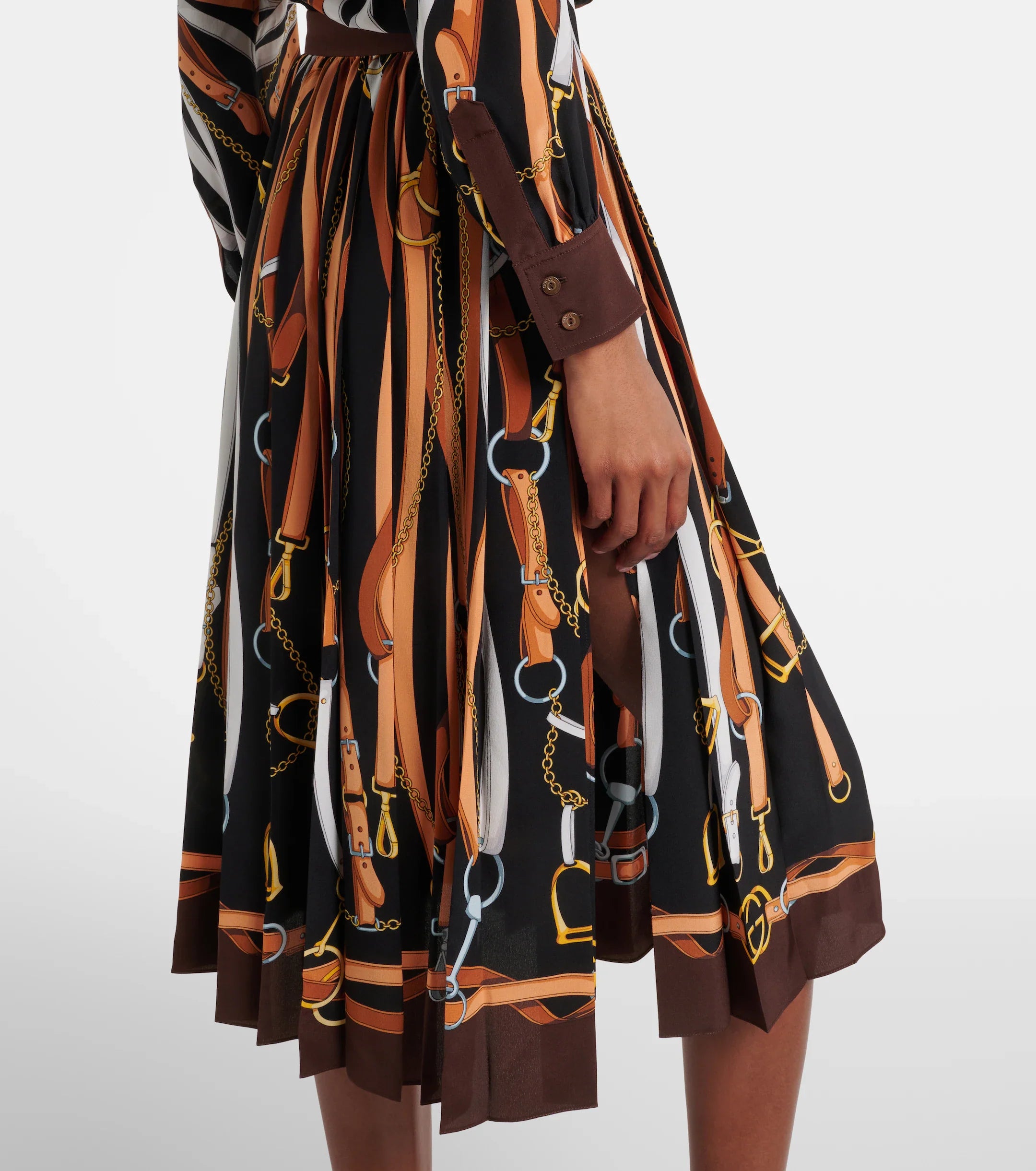 Gucci Printed Tie-Neck Silk Shirt Dress – Multicoloured