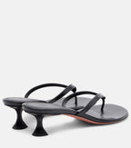 Amina Muaddi Juliette Leather Thong Sandals – Black