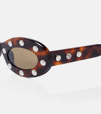VLogo Studded Oval Sunglasses