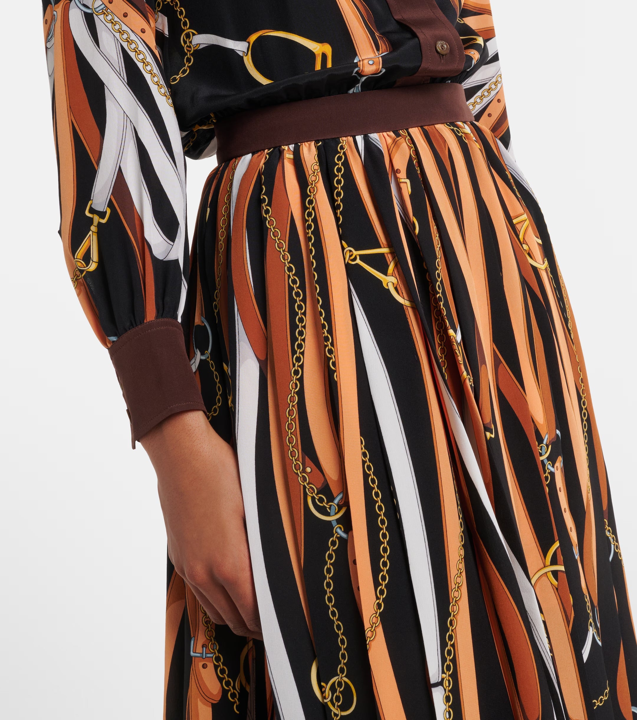Gucci Printed Tie-Neck Silk Shirt Dress – Multicoloured