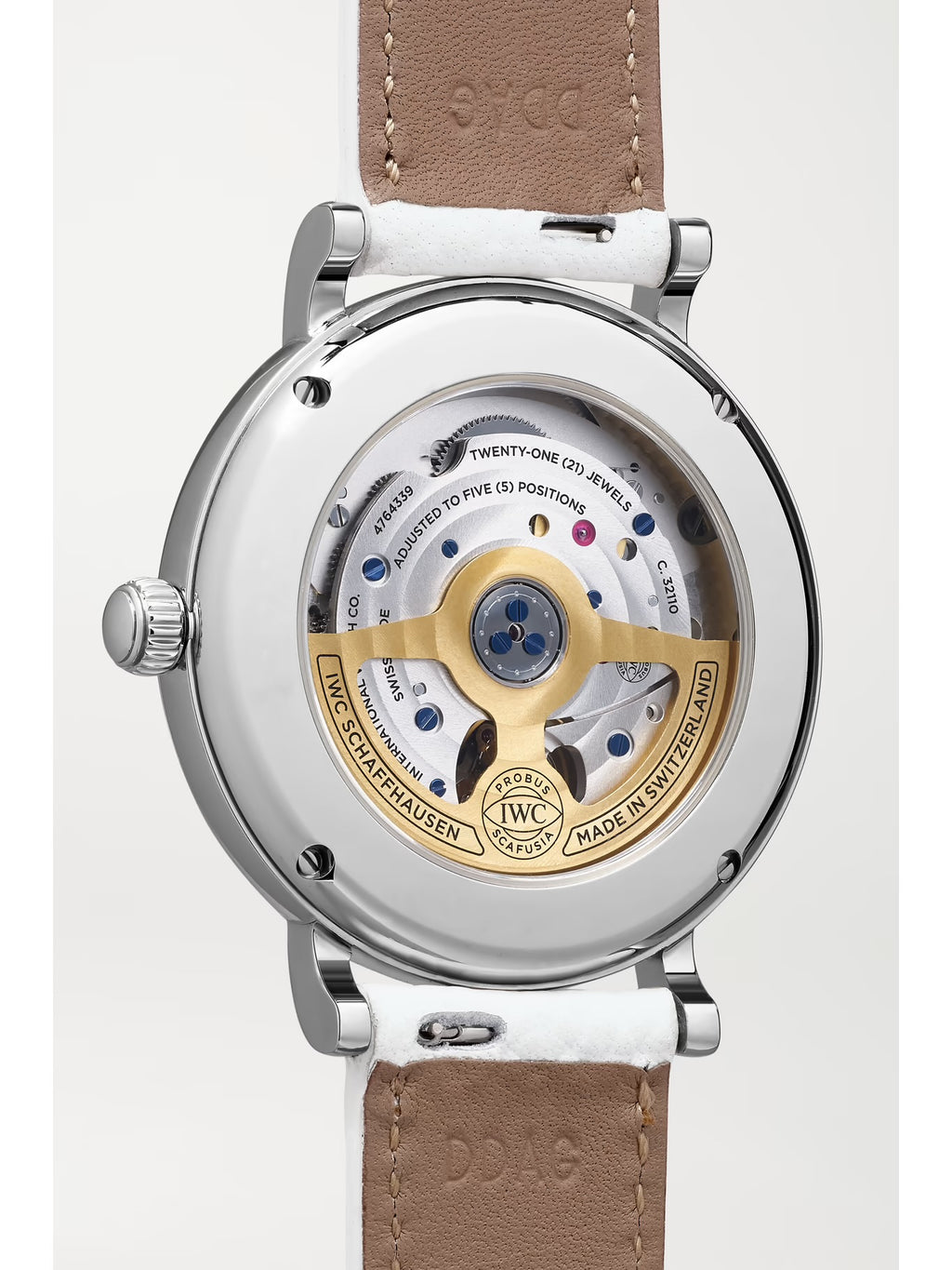IWC Schaffhausen Portofino 37mm Automatic Stainless Steel, Textured-Leather and Diamond Watch