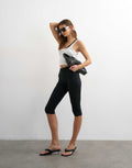 Topshop Jersey Capri Leggings in Black